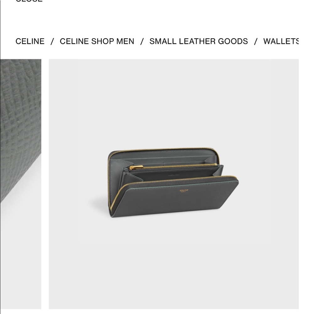 Celine Large Zipped Wallet Gray